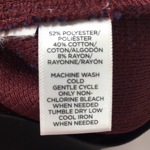 LOFT Maroon‎ Heather Skirt Top Set Womens Large Short Sleeve Peplum Career - Picture 14 of 14